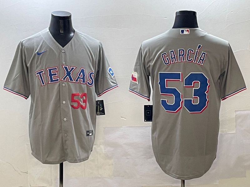 Men Texas Rangers #53 Garcia Grey Game 2025 Nike MLB Jersey style 4->st.louis cardinals->MLB Jersey